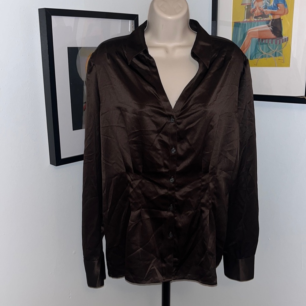 Black coffee silky button down